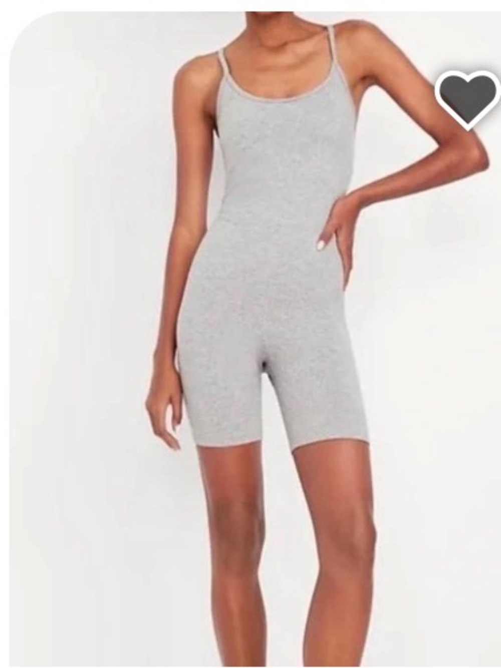 Women’s Grey Ribbed Tank Romper